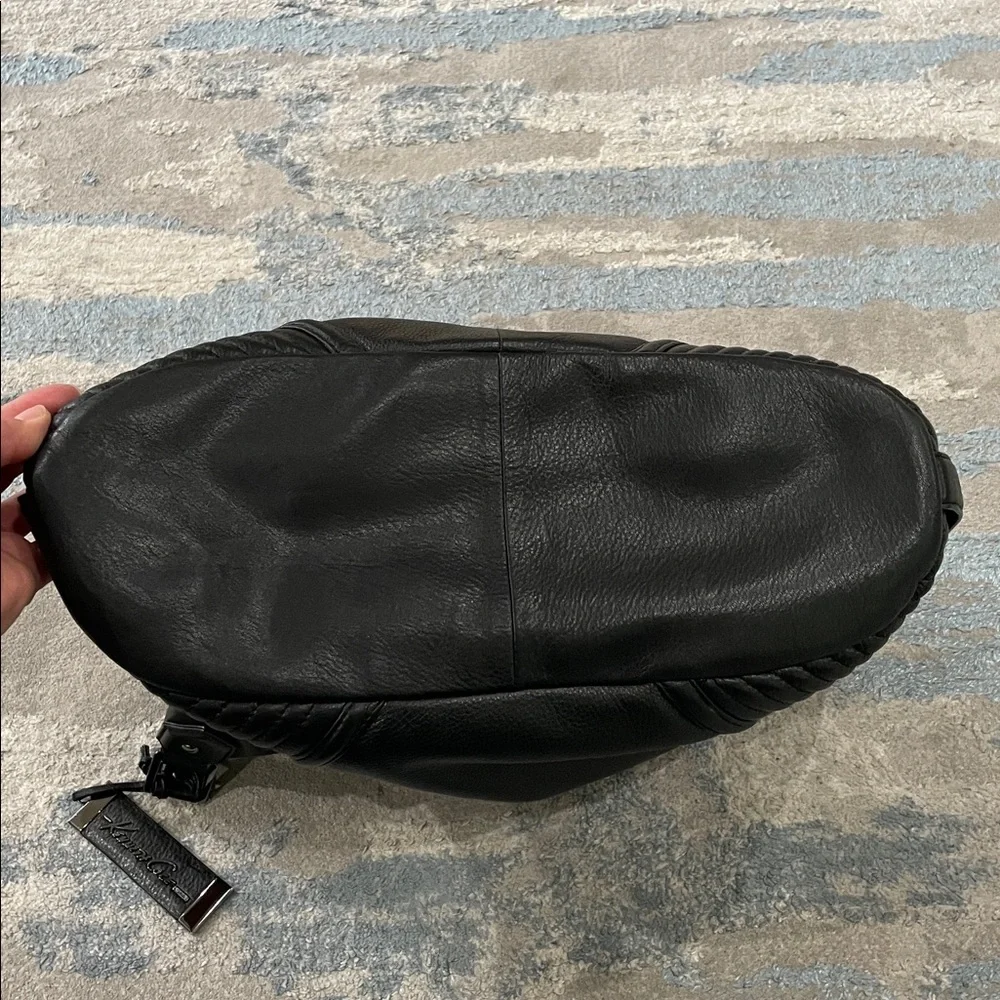 Kenneth Cole New York Black Leather Large Hobo Bag